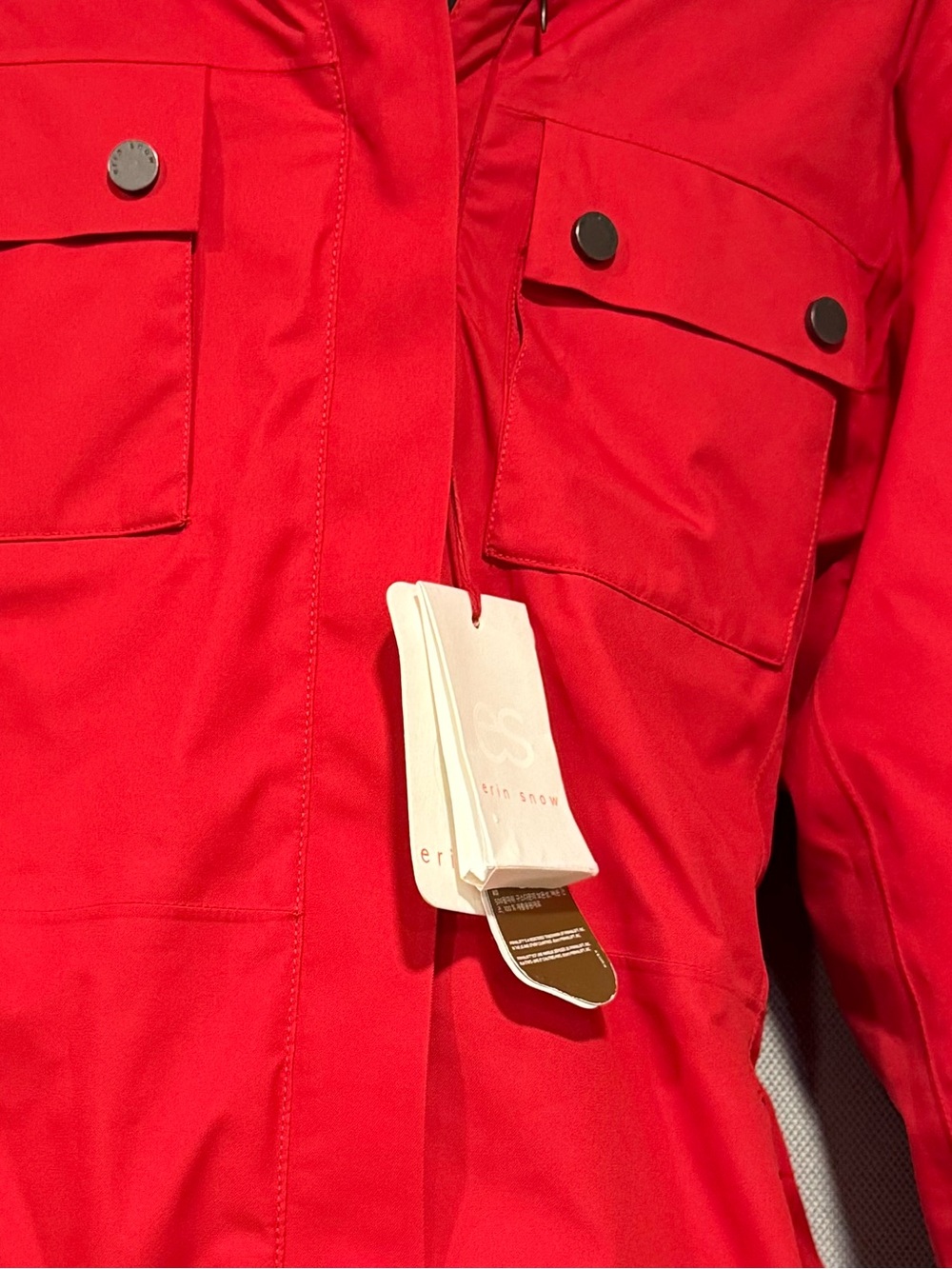 Erin Snow Red Women's Hooded Jacket - Modern Waterproof Coat